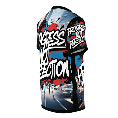 💥 Progress Not Perfection  💥  Stylish   Print  💥  Unisex Graphic Tee 💥  Bold Street Art Design 💥   Motivational Style  💥  Sizes  US  S-3XL  💥