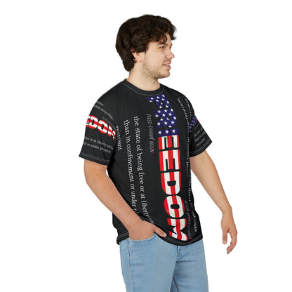 Unisex - Freedom - Definition Tee - American Flag - Red White Blue - All Over Print - T-Shirt - Sizes - S - 3XL