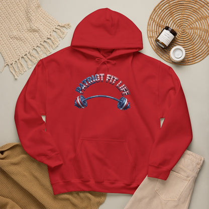 Patriotic Fit Life Hoodie — USA Flag Barbell Fitness Sweatshirt
