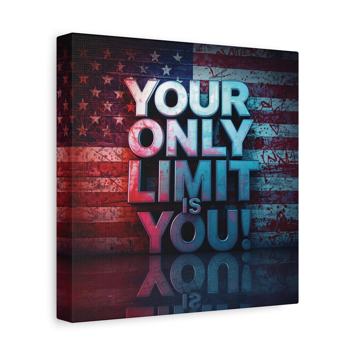 Gallery Wrapped - Motivational Canvas Wall Art - Your Only Limit Is You! - Inspirational Decor for Home Office - Inspirational Gift - Vintage American Flag - Limitless Living - Personal [...]