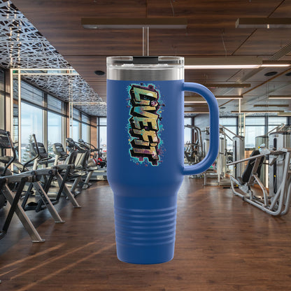 Insulated Travel Mug, Live Fit, 40oz Fitness Water Bottle, Gym Coffee Cup, Durable Travel Tumbler, Motivational Drinkware