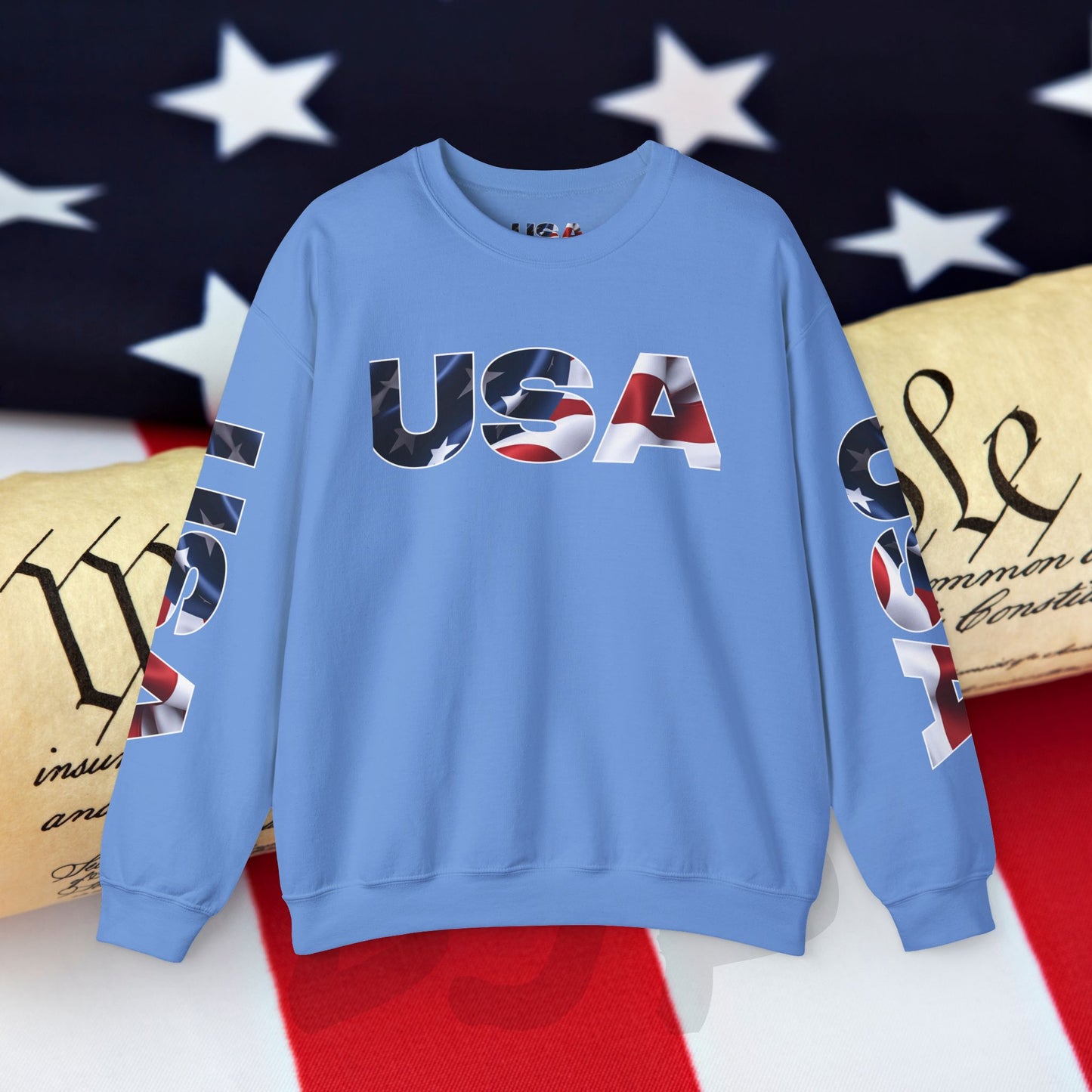 Patriotic USA Crewneck Sweatshirt - Unisex Heavy Blend - American Pride - National Pride Gift - S-5XL