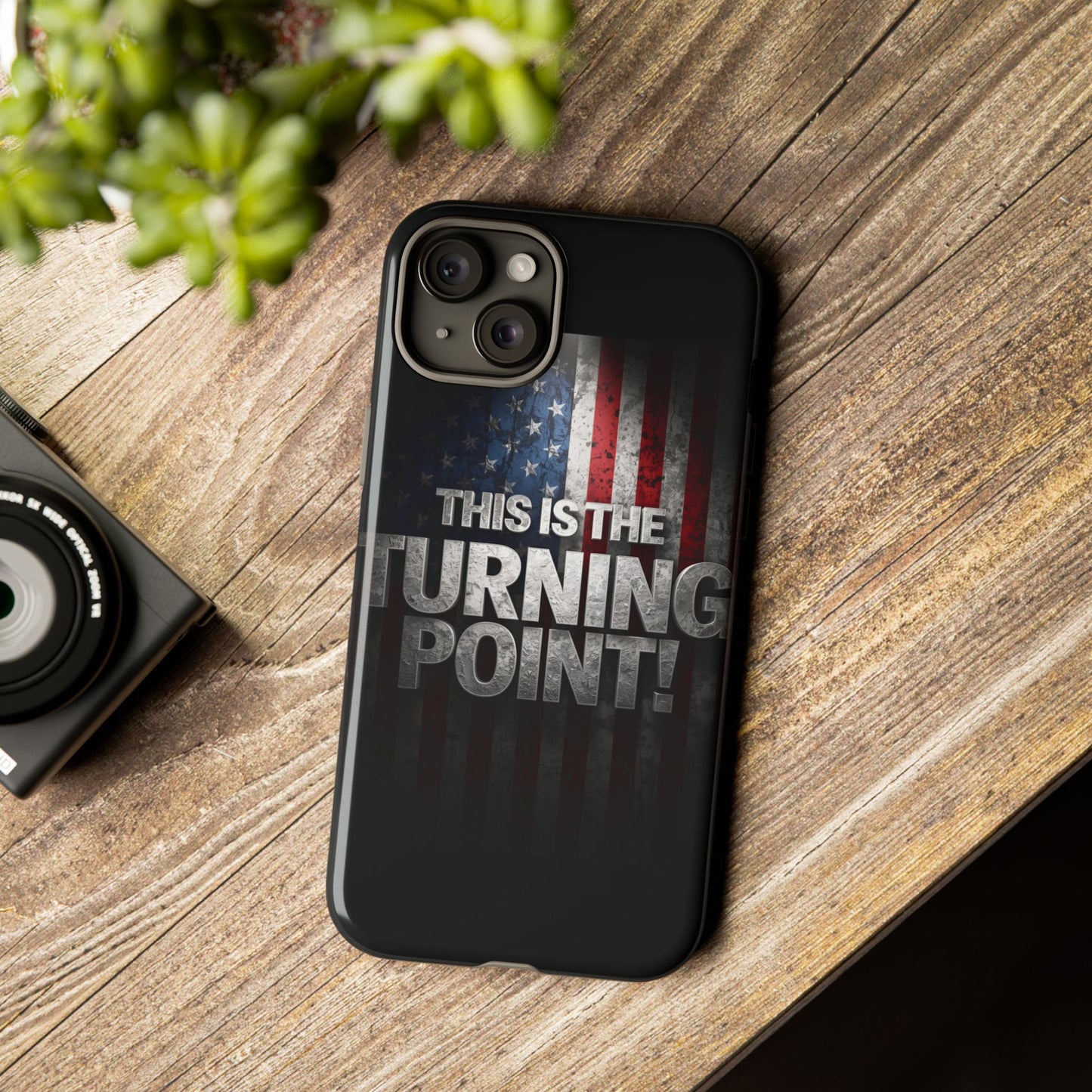 Stunning Patriotic Protective Cell Phone Case -  Charlie Kirk - This Is The Turning Point! - Red White Blue - Beautiful American Flag Backdrop Design - Perfect Gift for Everyday Use, Durable Cover, Stylish Protection