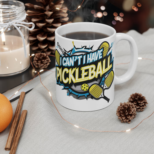 Pickleball Enthusiast White Ceramic Coffee Mug:  I Can't,  I Have Pickleball,  Print Design,  Gift For Her,  Gift For Him,  Sports Gift,  Fun Coffee Cup,  Pickleball Lover,  Unique Present,  Sporty Drinkware