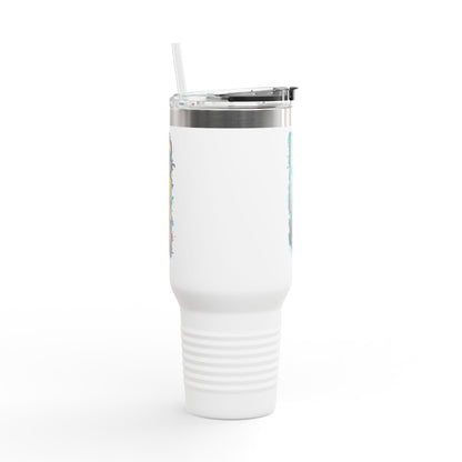 Insulated Travel Mug, Live Fit, 40oz Fitness Water Bottle, Gym Coffee Cup, Durable Travel Tumbler, Motivational Drinkware