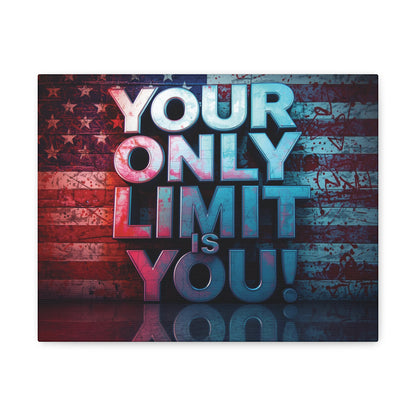 Motivational Wall Art Canvas, Your Only Limit Is You! Inspirational Decor for Home Office, Inspirational Gift, American Flag, Limitless Living, Personal [...]