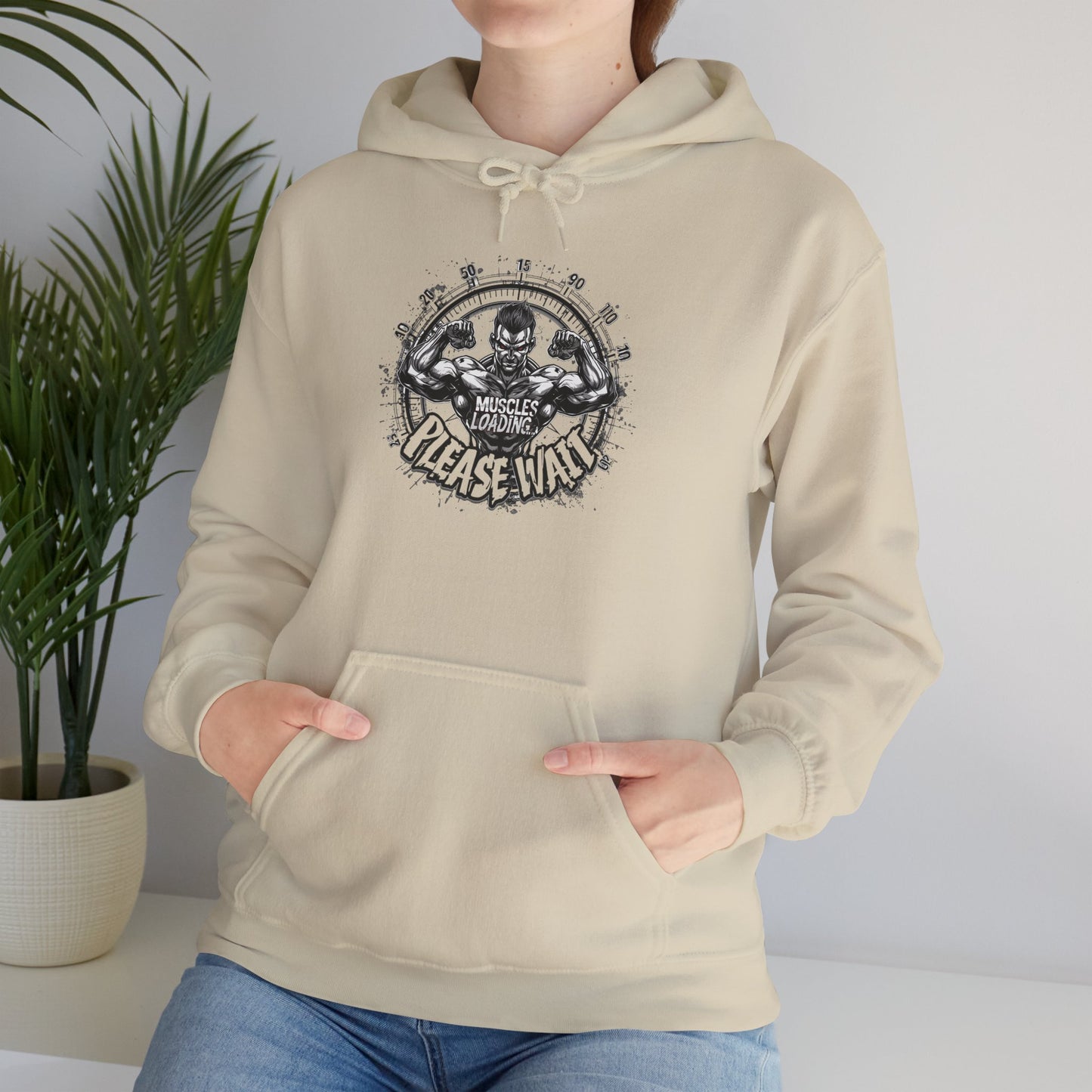 Unisex - Muscles Loading…Please Wait - Heavy Blend™ Hooded Sweatshirt - Motivational Fitness Hoodie - Workout Sweatshirt - Gym Apparel - Inspirational Gift - Holiday Gift