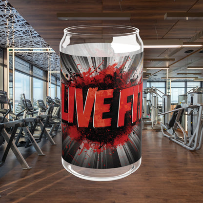 LIVE FIT - Sipper Glass - 16oz - Motivational Drink Ware for Fitness Enthusiasts - Reusable Glass Straw - Perfect for Gym & Everyday Use -