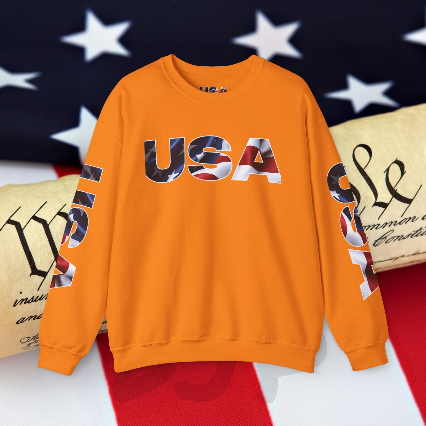 Patriotic USA Crewneck Sweatshirt - Unisex Heavy Blend - American Pride - National Pride Gift - S-5XL