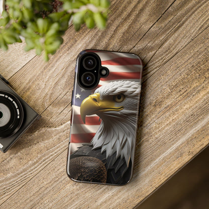 Tough Phone Cases - Patriotic - American Flag Eagle Design - Red White & Blue - Multiple Sizes -