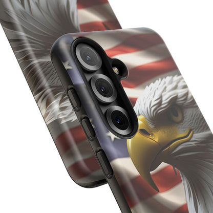 Tough Phone Cases - Patriotic - American Flag Eagle Design - Red White & Blue - Multiple Sizes -