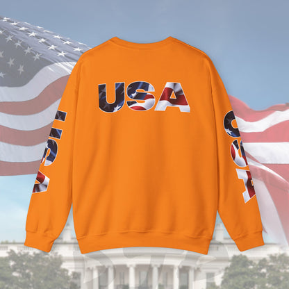 Patriotic USA Crewneck Sweatshirt - Unisex Heavy Blend - American Pride - National Pride Gift - S-5XL