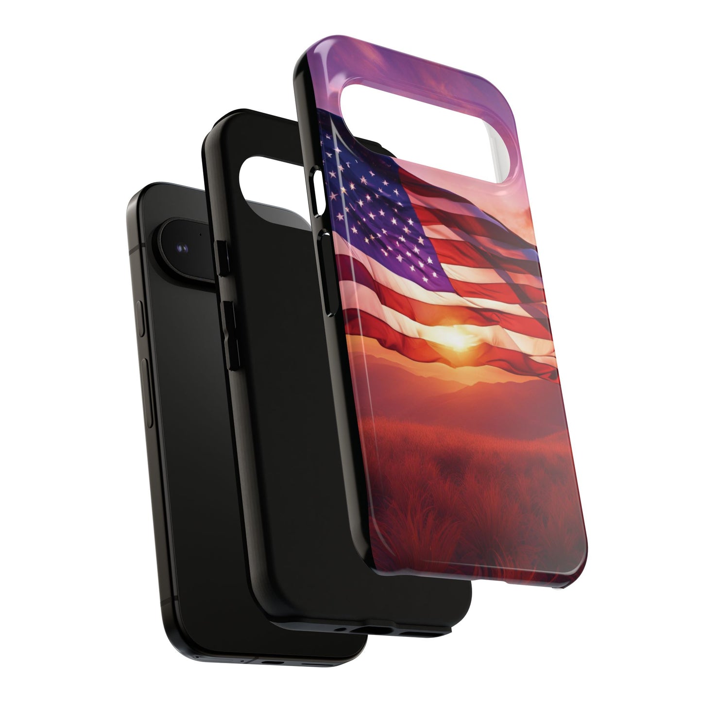 Stylish Phone Case - American Flag At Sunset Design - Patriotic Gift for Veterans - Independence Day -  Summer Vibes -