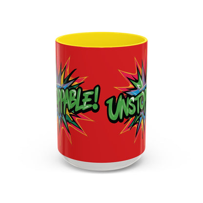 Unstoppable! Motivational Mug - Vibrant Red Design - 11oz/15oz