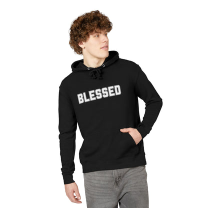 Blessed Hoodie — Cozy French Terry Pullover - with - White - Bold Front & Back Text - Holiday Gift - Fitness