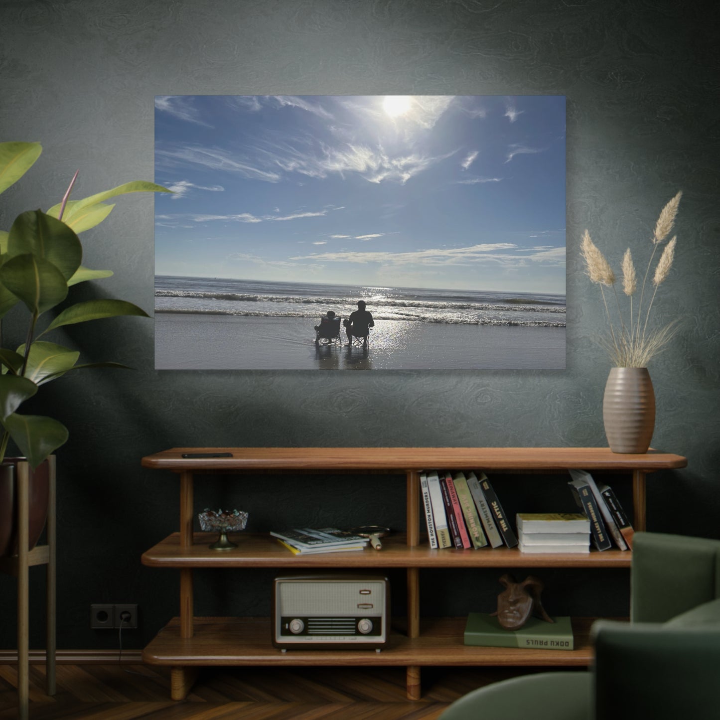 Beach Sunset Canvas Art, Stretched Canvas Print, Coastal Home Decor, Ocean Wall Art, Serene Landscape Painting