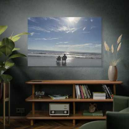 Beach Sunset Canvas Art, Stretched Canvas Print, Coastal Home Decor, Ocean Wall Art, Serene Landscape Painting