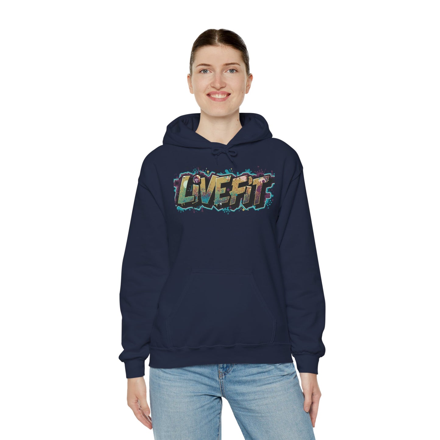 Live Fit Hoodie - Unisex Heavy Blend Sweatshirt - Fitness Enthusiasts -  Gym Wear - Workout Apparel -  Active Lifestyle -  Gift for Him/Her -