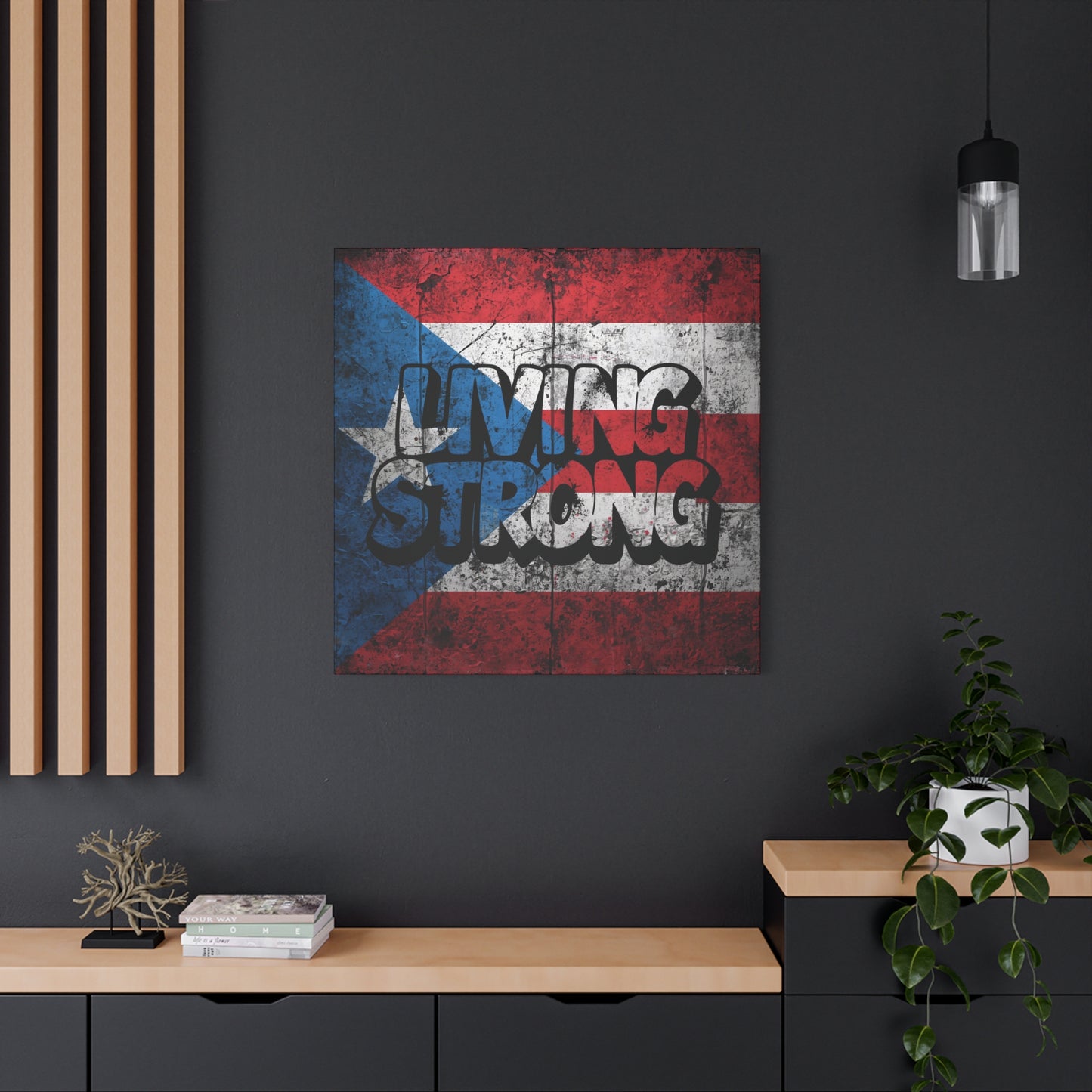 Gallery Wrapped - Puerto Rico Flag -  Matte Canvas Wall Art - Inspirational Decor - Home Wall Decor -