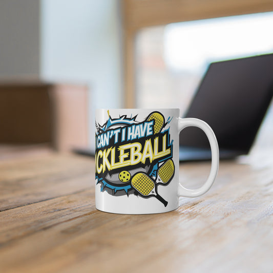 Pickleball Enthusiast White Ceramic Coffee Mug:  I Can't,  I Have Pickleball,  Print Design,  Gift For Her,  Gift For Him,  Sports Gift,  Fun Coffee Cup,  Pickleball Lover,  Unique Present,  Sporty Drinkware