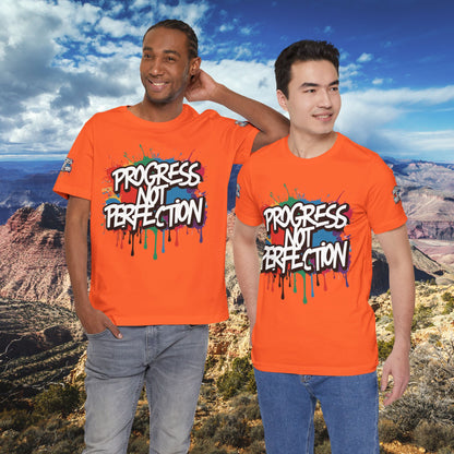 💥 Vibrant   💥   Eye-catching   💥   Motivational    💥 All  Over Print   💥 Unisex T-shirt  💥   Progress  Not  Perfection   💥  Art-Inspired   💥  Apparel  💥  Sizes  XS  x  4XL 💥