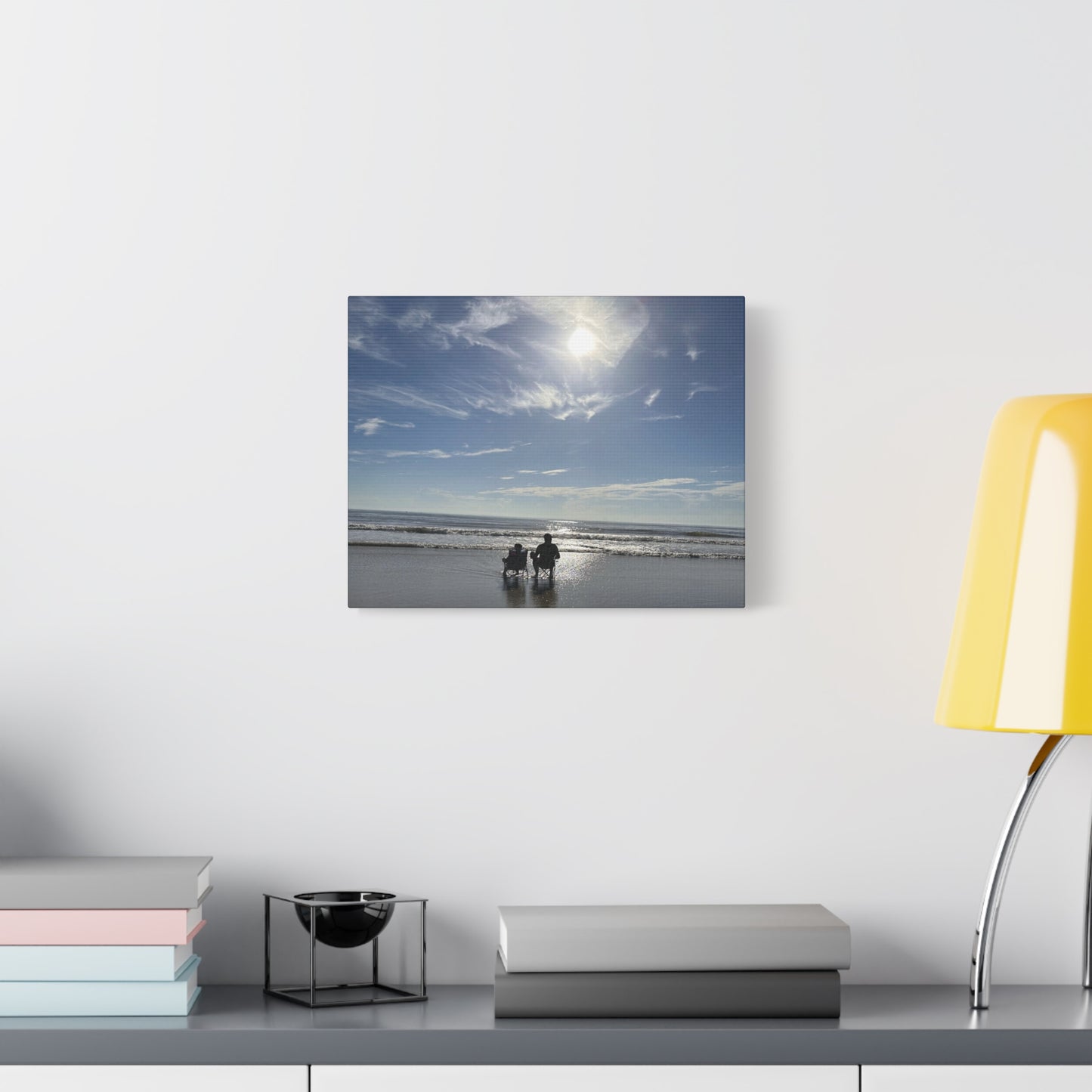 Beach Sunset Canvas Art, Stretched Canvas Print, Coastal Home Decor, Ocean Wall Art, Serene Landscape Painting