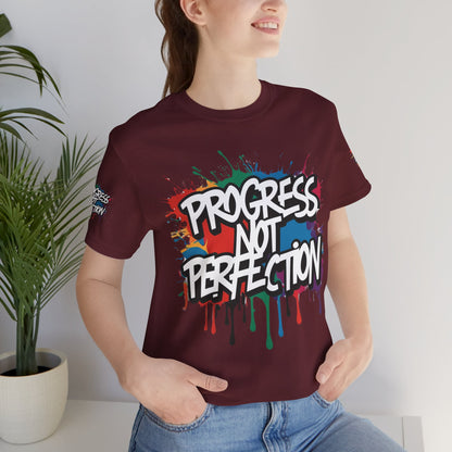 💥 Vibrant   💥   Eye-catching   💥   Motivational    💥 All  Over Print   💥 Unisex T-shirt  💥   Progress  Not  Perfection   💥  Art-Inspired   💥  Apparel  💥  Sizes  XS  x  4XL 💥