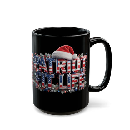 Patriot Fit Life Christmas Coffee Mug - Centered Santa Hat & Ornaments | 11oz & 15oz