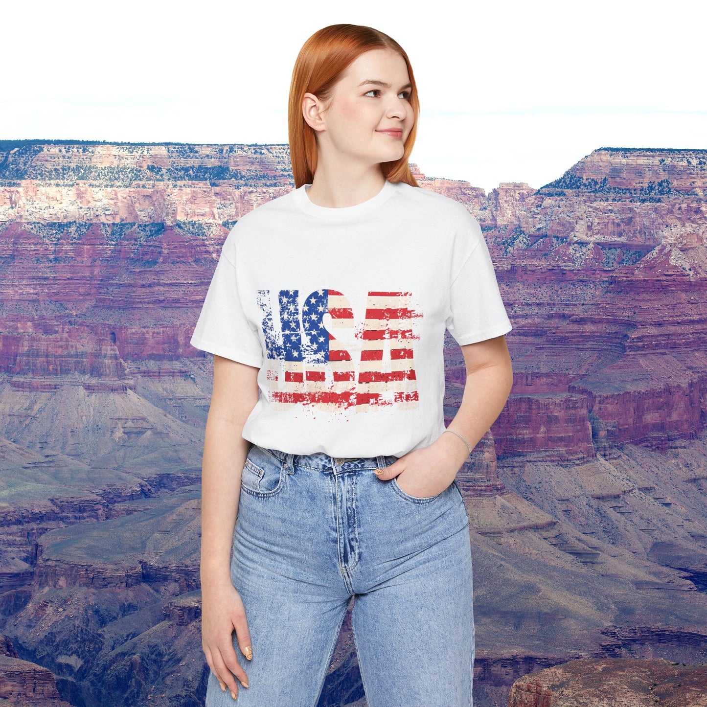 USA - Red White Blue - American Flag - Classic Unisex Tee - Holiday Gift - Patriotic Pride