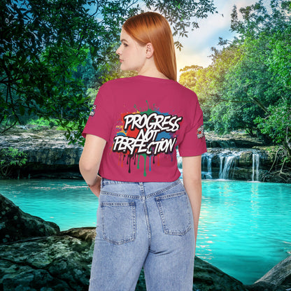 💥 Vibrant   💥   Eye-catching   💥   Motivational    💥 All  Over Print   💥 Unisex T-shirt  💥   Progress  Not  Perfection   💥  Art-Inspired   💥  Apparel  💥  Sizes  XS  x  4XL 💥