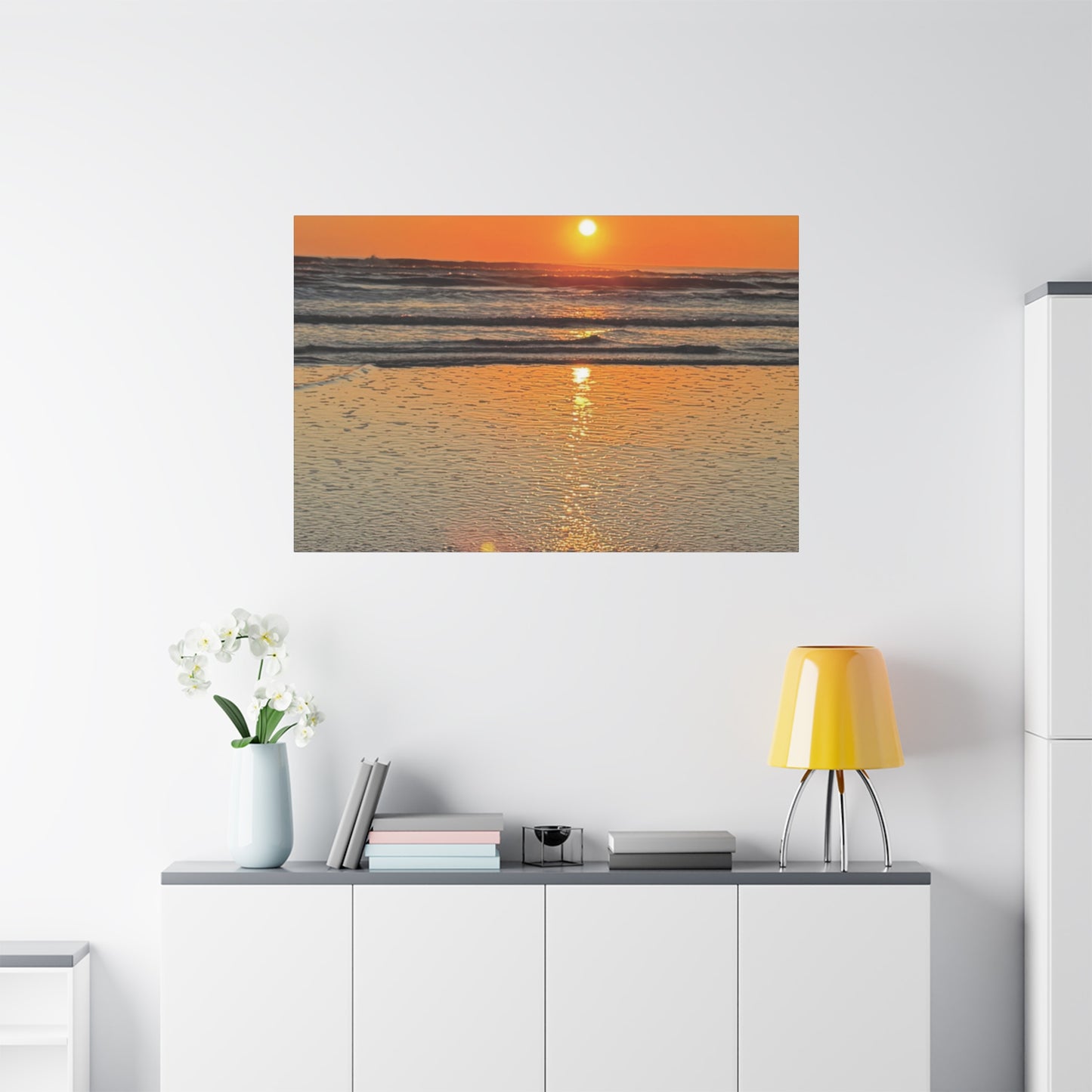 Stunning Sunset Beach Canvas Print, Ocean Decor, Wall Art, Home Decor, Coastal Artwork for Living Room