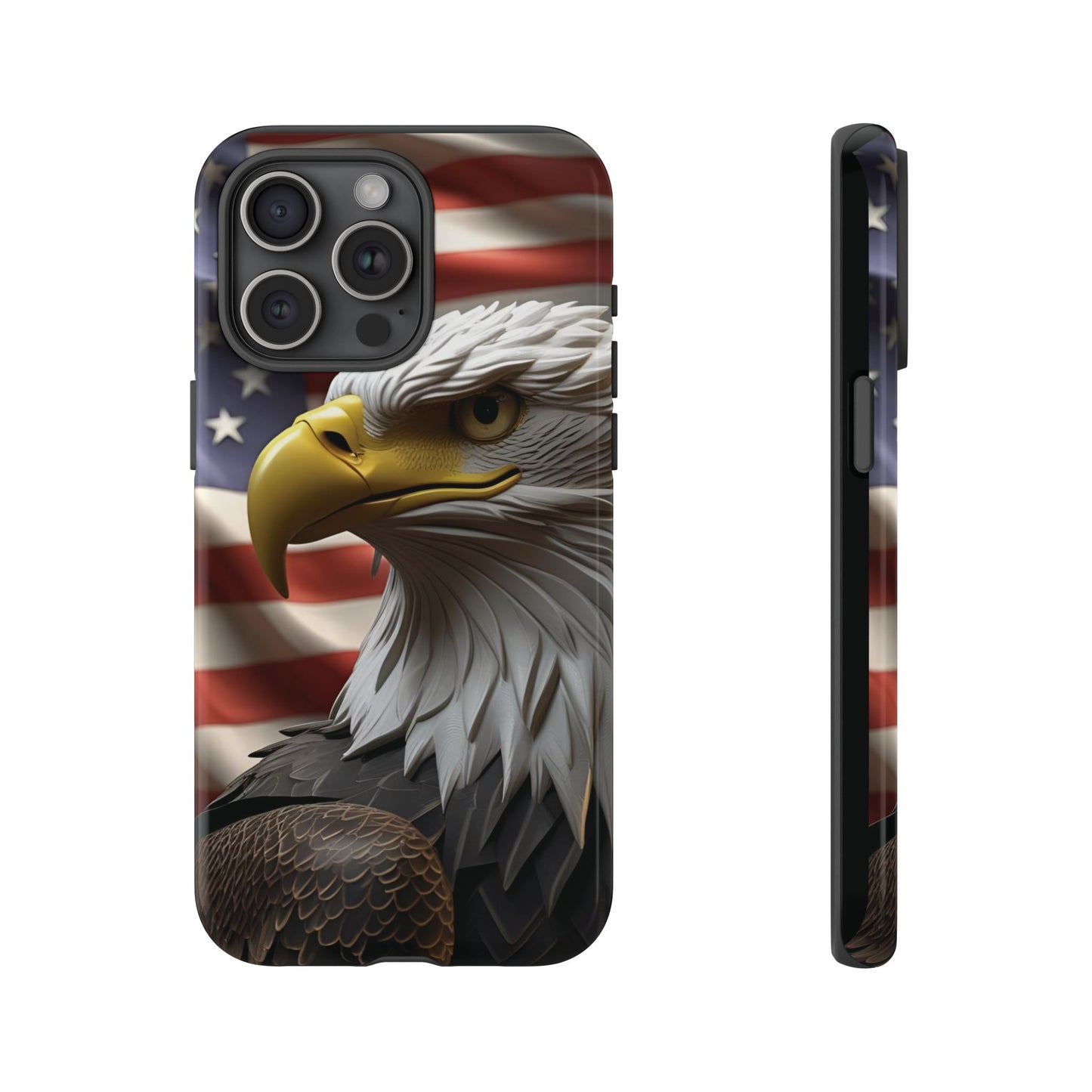 Tough Phone Cases - Patriotic - American Flag Eagle Design - Red White & Blue - Multiple Sizes -