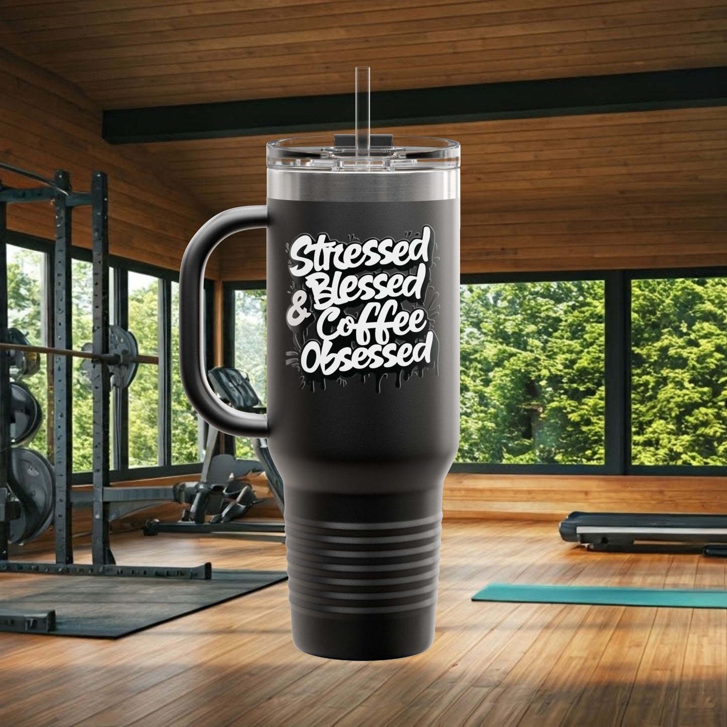 40oz. Insulated Travel Mug: Stressed Blessed, & Coffee Obsessed Print, 7 Different Color Options, Perfect Gift for Coffee Lovers, Gym Goers, Travel Enthusiasts, Holiday [...]