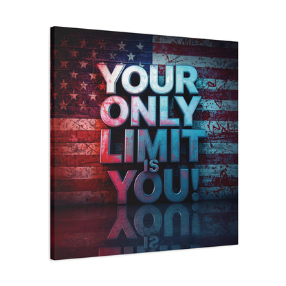 Gallery Wrapped - Motivational Canvas Wall Art - Your Only Limit Is You! - Inspirational Decor for Home Office - Inspirational Gift - Vintage American Flag - Limitless Living - Personal [...]