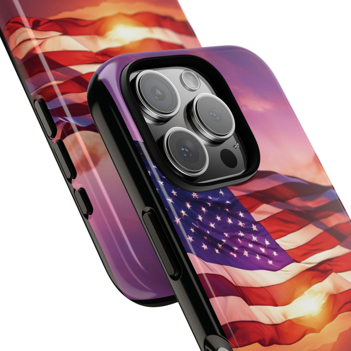 Stylish Phone Case - American Flag At Sunset Design - Patriotic Gift for Veterans - Independence Day -  Summer Vibes -