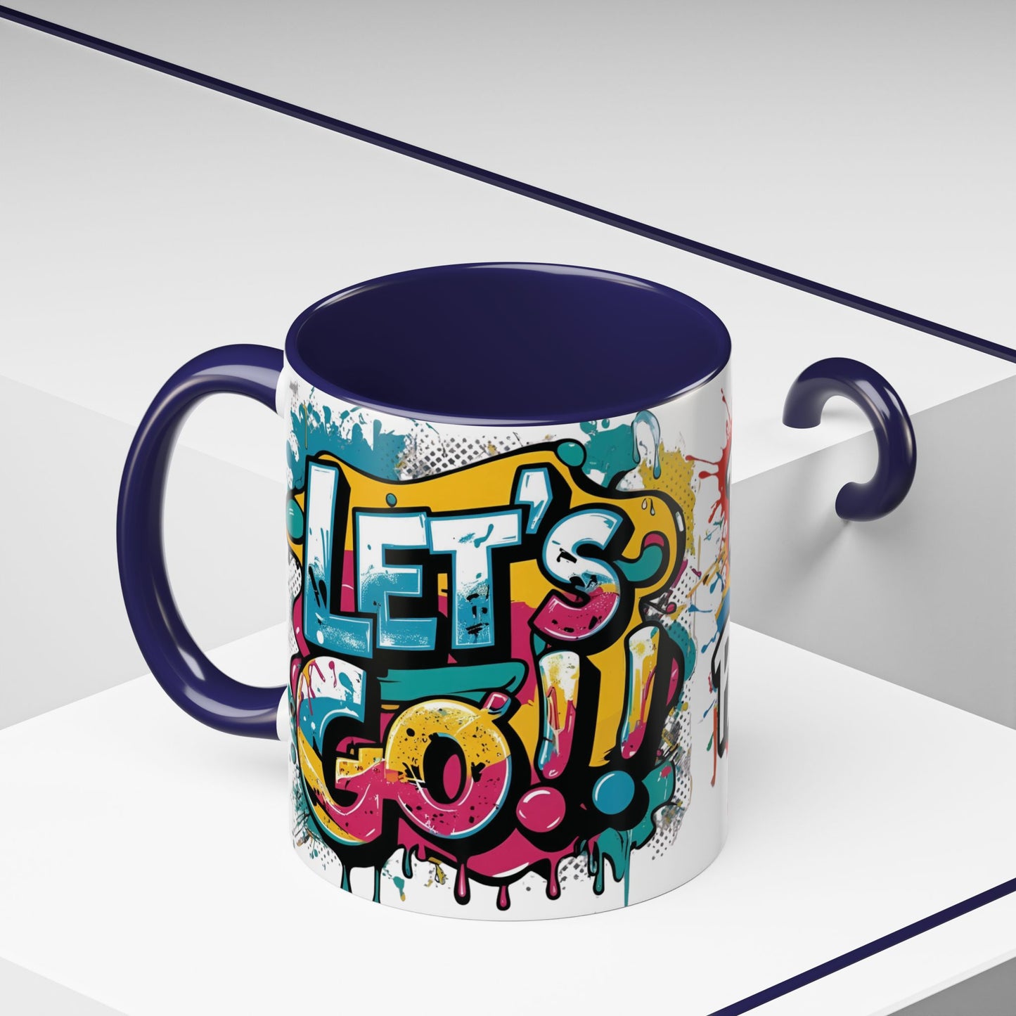 Vibrant   Ceramic  Mug    Inspirational      Let's Go!     Graffiti  Mug      Coffee Mug        Progress  Not  Perfection   Sizes   11oz  &  15oz    Birthday Gift   Graduation Gift    8  Different  Color Options