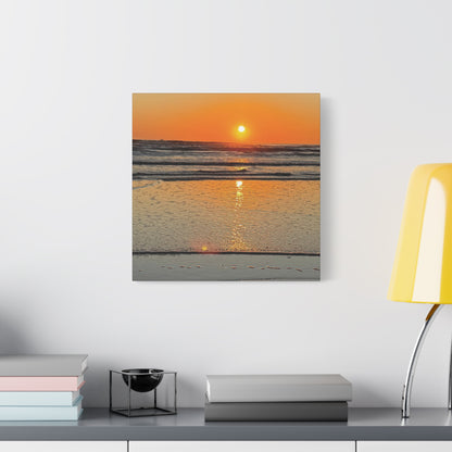 Stunning Sunset Beach Canvas Print, Ocean Decor, Wall Art, Home Decor, Coastal Artwork for Living Room