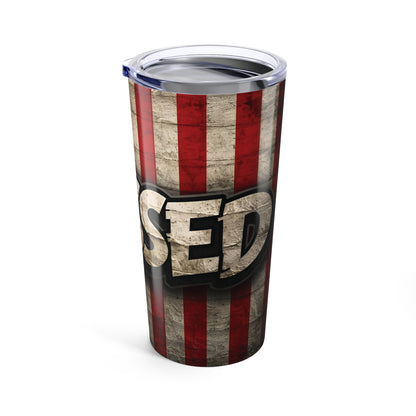Blessed Patriotic Tumbler 20oz - Freedom Gift, Travel Mug, Outdoor Use, BBQ Accessory, Veterans Day, Memorial Day