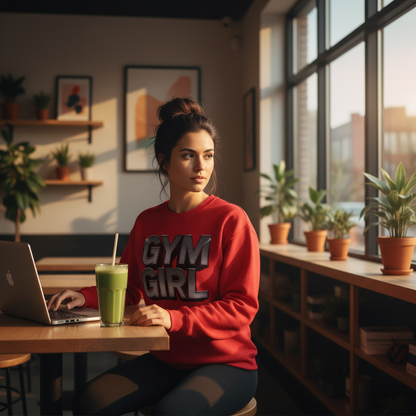 Gym Girl Crewneck Sweatshirt - Stylish Fitness Apparel - Women's Workout Sweatshirt - S-4XL