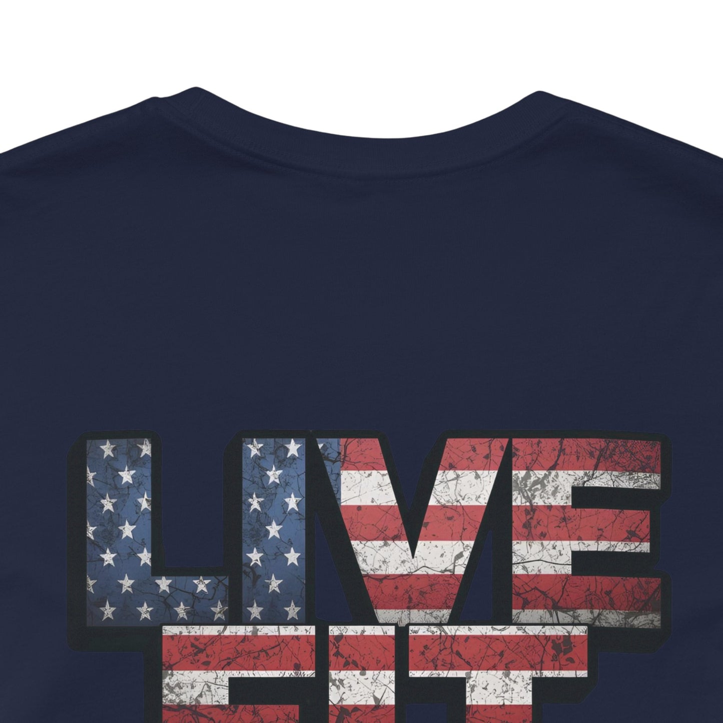LIVE FIT Patriotic T-Shirt - American Flag Red White Blue - Unisex Fitness Tee