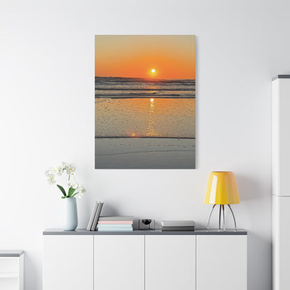 Stunning Sunset Beach Canvas Print, Ocean Decor, Wall Art, Home Decor, Coastal Artwork for Living Room