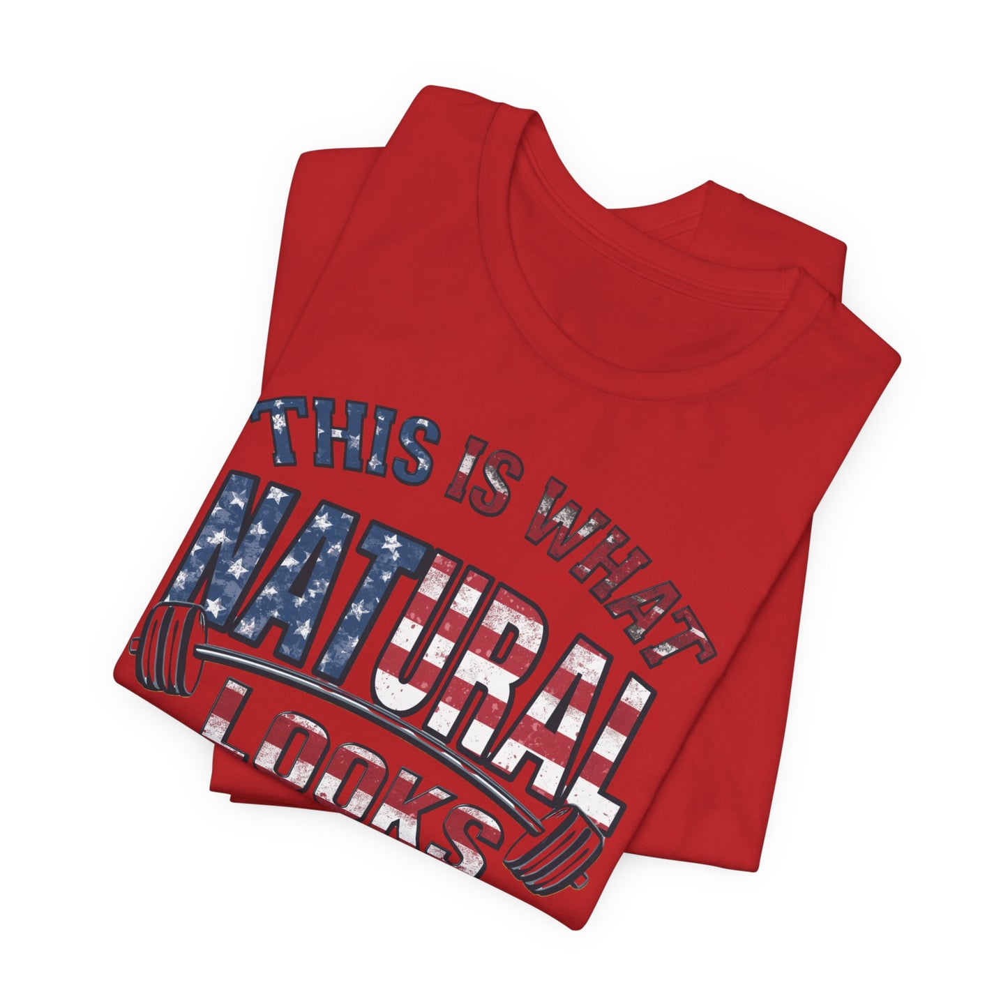 American Flag Natural Looks Fitness T-Shirt | Patriotic Gym Tee