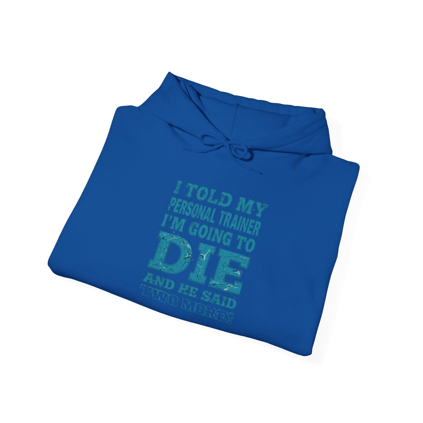 Funny - I Told My Personal Trainer That I'm Going To Die And He Said Two More!  - Design - Workout Hoodie - Sizes - S - 5XL - Gym Humor Sweatshirt - Personal Trainer Gift - Fitness Motivational Apparel