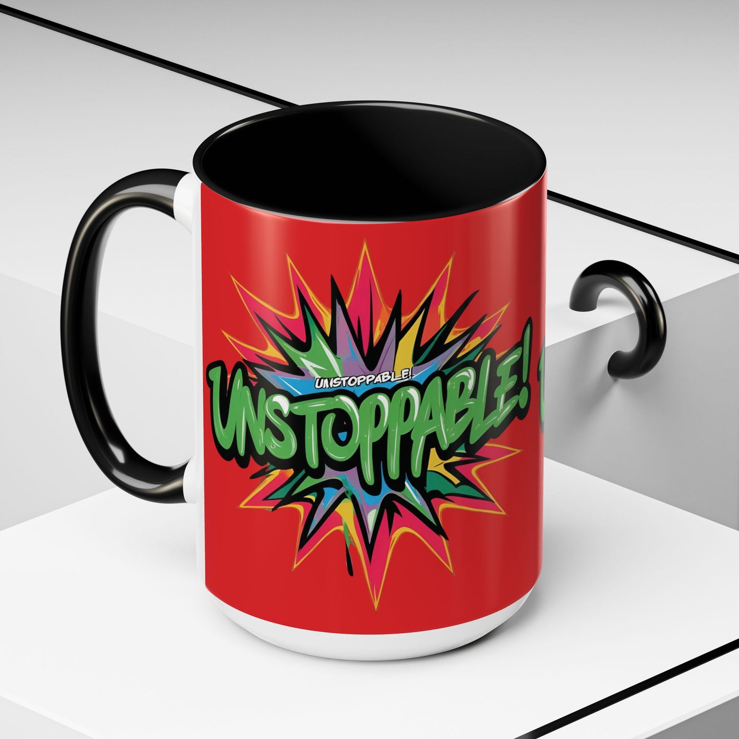 Unstoppable! Motivational Mug - Vibrant Red Design - 11oz/15oz