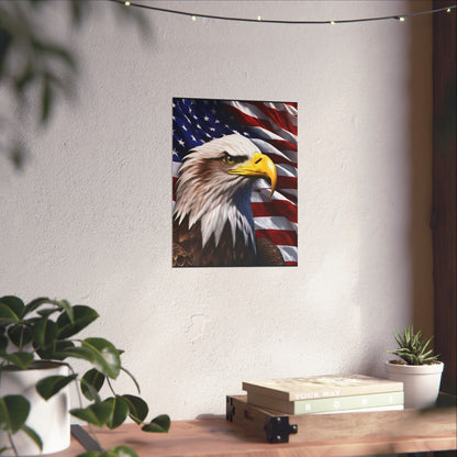 💥 Patriotic 💥 Bald Eagle 💥 Red White & Blue 💥 Wall Art 💥 Matte  💥 Vertical Poster 💥