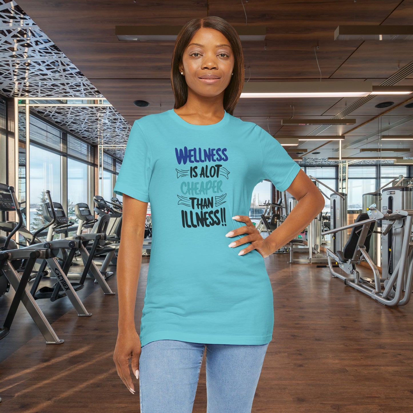 Wellness Awareness Unisex Tee - Wellness Is Alot Cheaper Than Illness!! - Design - S - 3XL - Motivational Health T-Shirt for Self-Care Enthusiasts - Gift for Wellness Events - Positive Vibe Shirt -  [...]
