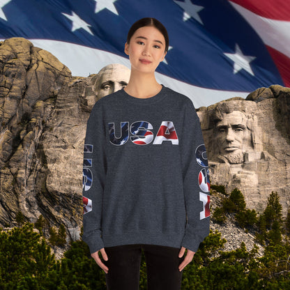 Patriotic USA Crewneck Sweatshirt - Unisex Heavy Blend - American Pride - National Pride Gift - S-5XL