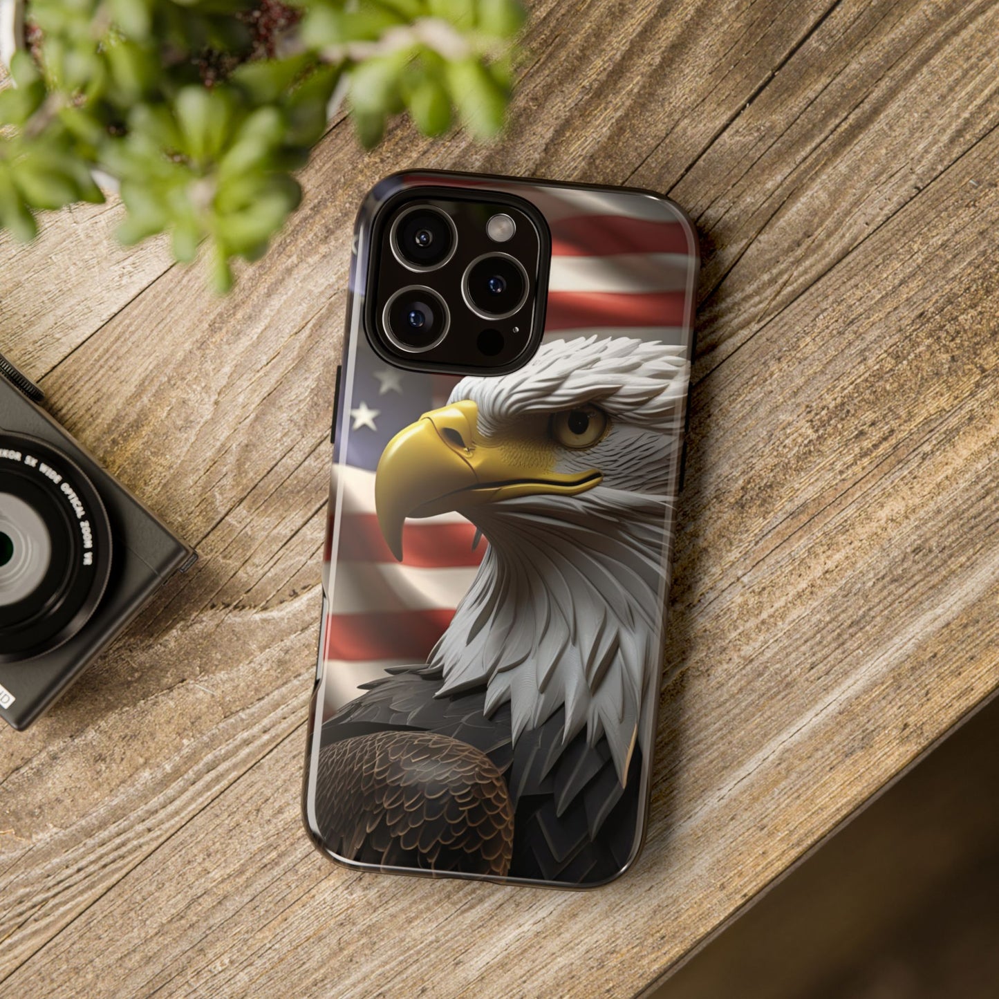 Tough Phone Cases - Patriotic - American Flag Eagle Design - Red White & Blue - Multiple Sizes -