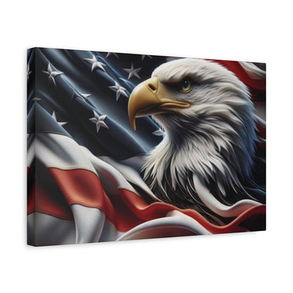 Patriotic Eagle Gallery Wrapped Canvas Art - American Flag Wall Decor - Red White Blue - USA Pride - Holiday Gift -  4th of July Home Decoration - Veteran Gift -  USA Theme Art - Print On Sides - Mirror Sides -