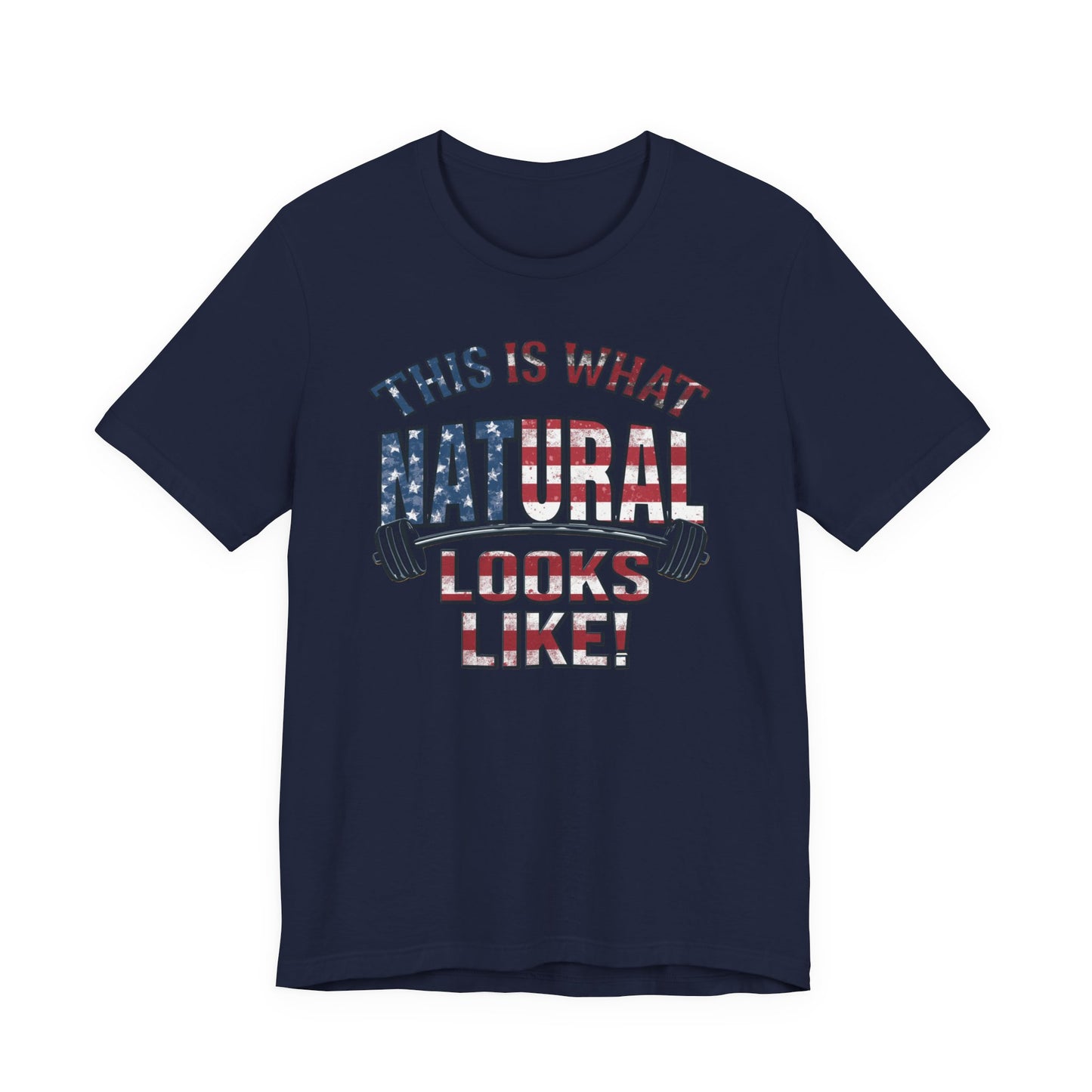 American Flag Natural Looks Fitness T-Shirt | Patriotic Gym Tee